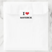 Ik hou van Maverick Vierkante Sticker (Tas)
