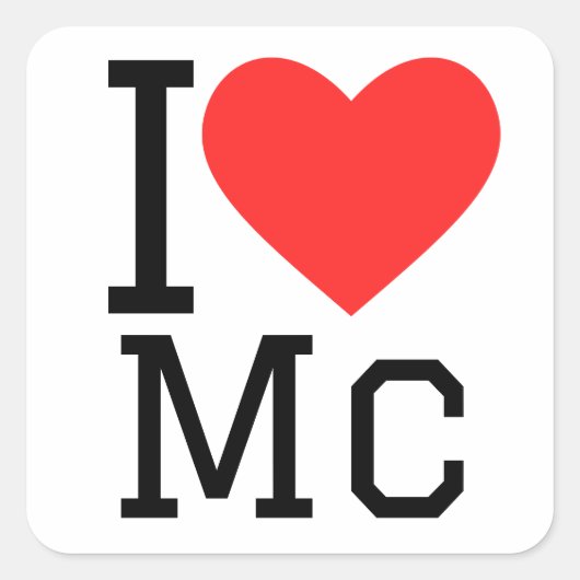 Ik hou van Mc Vierkante Sticker (Voorkant)