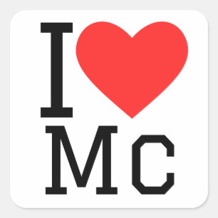 Ik hou van Mc Vierkante Sticker