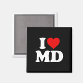 Ik hou van Md Heart Maryland Magneet (Voorkant / Achterkant)