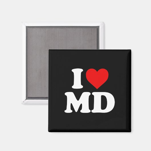 Ik hou van Md Heart Maryland Magneet (Voorkant / Achterkant)