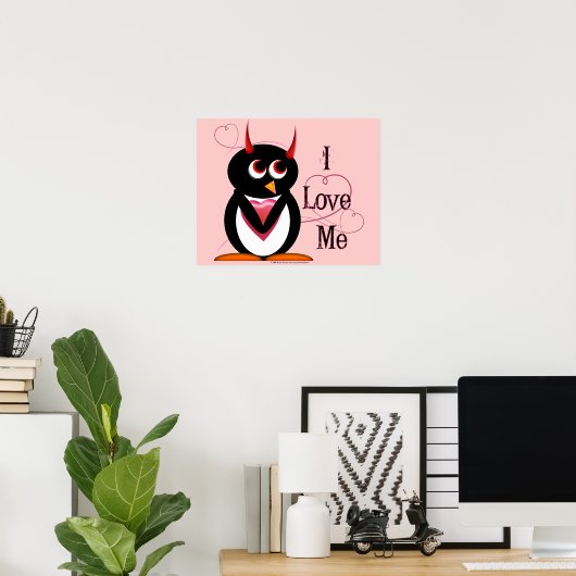 Ik hou van me! Evil Penguin Poster (Thuiskantoor)