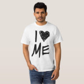 Ik hou van me, gekreukte hart T-shirt (Voorkant volledig)