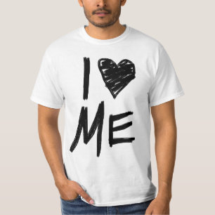 Ik hou van me, gekreukte hart T-shirt