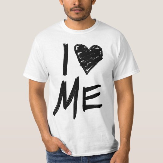 Ik hou van me, gekreukte hart T-shirt (Voorkant)