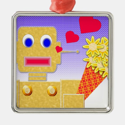 Ik hou van me, ik ben een Bot Metalen Ornament (Voorkant)