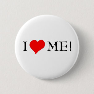 Ik hou van me. -knoop ronde button 5,7 cm