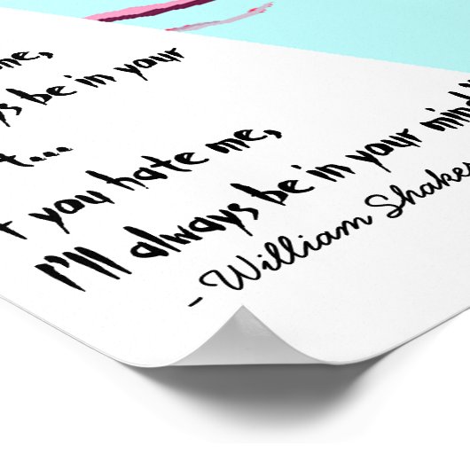 Ik hou van me of haat me Poster William Shakespear (Hoek)