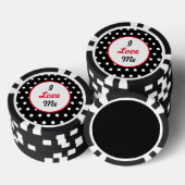 Ik hou van me pokerchips (zwart, wit & rood) (Opstapeling)
