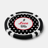 Ik hou van me pokerchips (zwart, wit & rood) (Enkel)