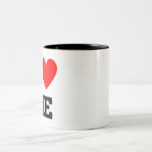 Ik hou van me tweekleurige koffiemok (Center)