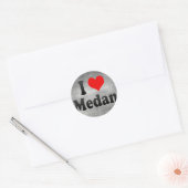 Ik hou van Medan, Indonesië. I Cinta Medan, Indone Ronde Sticker (Envelop)