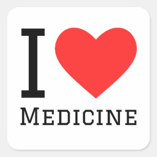 Ik hou van medicijnen vierkante sticker