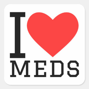 Ik hou van medicijnen vierkante sticker