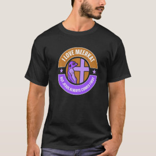 Ik hou van Meerkat maar Jesus Christelijk Christ M T-shirt