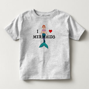 Ik hou van Meerminnen Ontwerp - Peuter Fijne Jerse Kinder Shirts