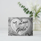 Ik hou van meisjes briefkaart (Staand voorkant)