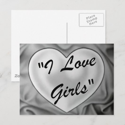 Ik hou van meisjes briefkaart (Voorkant / Achterkant)