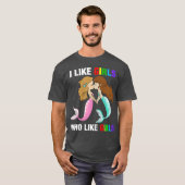 Ik hou van meisjes die van meisjes houden LGB-prid T-shirt (Voorkant volledig)