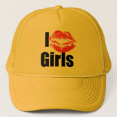 Ik hou van meisjes - Kus, Smooch, Love, Heart Trucker Pet (Voorkant)