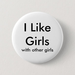 Ik hou van meisjes ronde button 5,7 cm