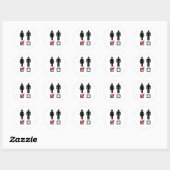 Ik hou van meisjes ronde sticker (Vel)