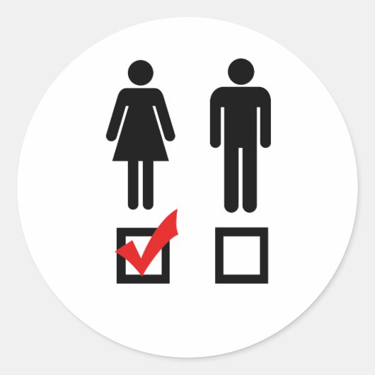 Ik hou van meisjes ronde sticker (Voorkant)