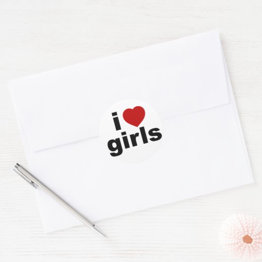 Ik hou van meisjes Sticker (Envelop)
