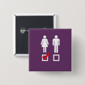 Ik hou van meisjes vierkante button 5,1 cm (Voorkant /achterkant)