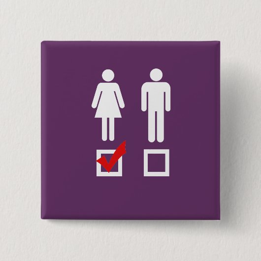 Ik hou van meisjes vierkante button 5,1 cm (Voorkant)