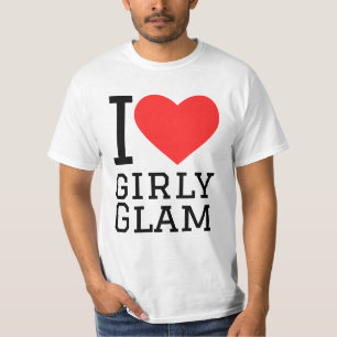 Ik hou van meisjesachtige glamour t-shirt