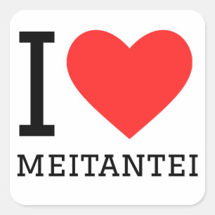 Ik hou van meitantei vierkante sticker