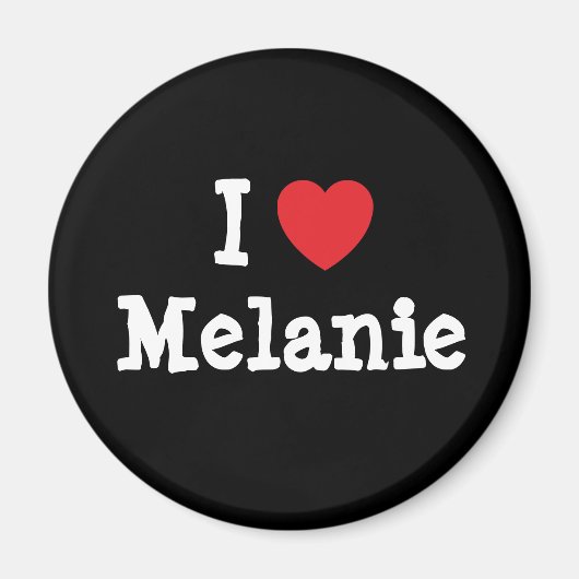 Ik hou van Melanie hart T-Shirt Magneet (Voorkant)