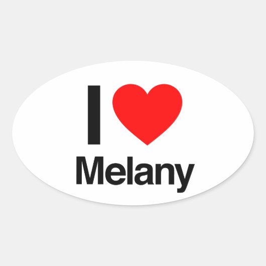 ik hou van melany ovale sticker (Voorkant)