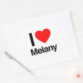 ik hou van melany ovale sticker (Envelop)