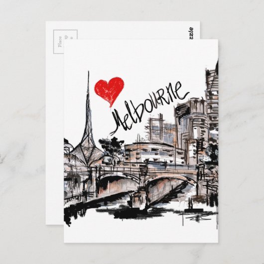 Ik hou van Melbourne Briefkaart (Voorkant / Achterkant)