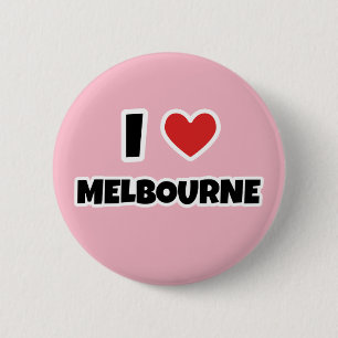 Ik hou van Melbourne Ronde Button 5,7 Cm
