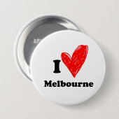 Ik hou van Melbourne Ronde Button 7,6 Cm (Voorkant /achterkant)