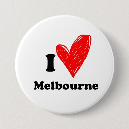 Ik hou van Melbourne Ronde Button 7,6 Cm (Voorkant)