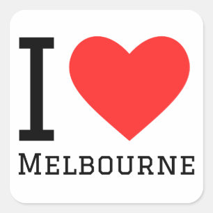 Ik hou van Melbourne Vierkante Sticker