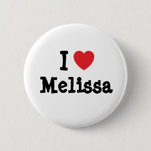 Ik hou van Melissa hart T-Shirt Ronde Button 5,7 Cm