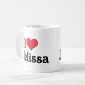 Ik hou van Melissa Koffiemok (Voorkant links)