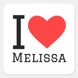 Ik hou van melissa vierkante sticker
