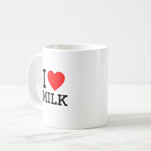 Ik hou van melk koffiemok (Voorkant links)