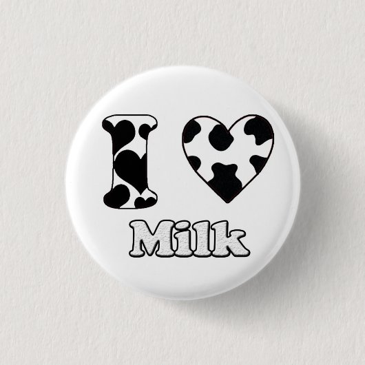 Ik hou van melk ronde button 3,2 cm (Voorkant)