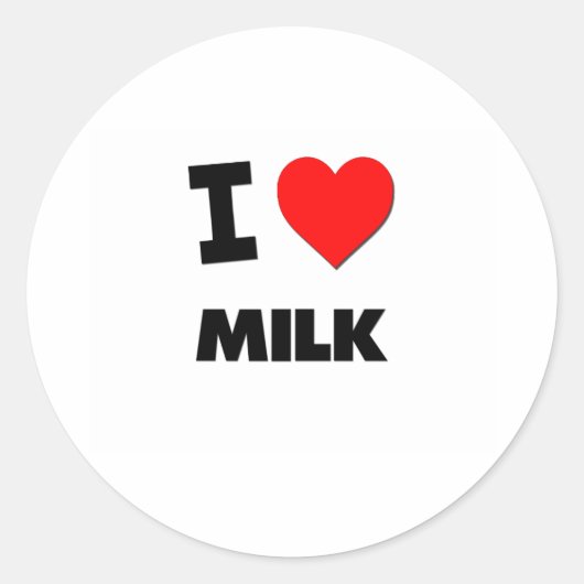 Ik hou van melk ronde sticker (Voorkant)