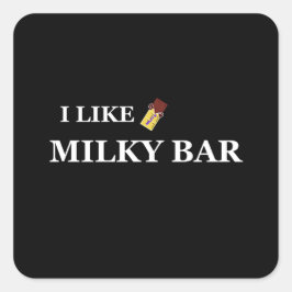 Ik hou van melkbar vierkante sticker