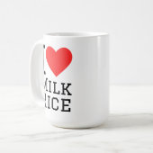 Ik hou van melkrijst koffiemok (Voorkant links)