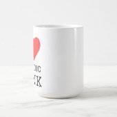 Ik hou van melodische punk vierkante sticker koffiemok (Center)