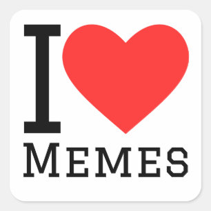 Ik hou van memen vierkante sticker